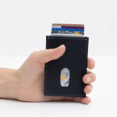 Кожаный кардхолдер темно-серый