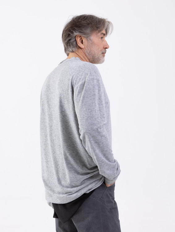 Серо-черный двухслойный лонгслив