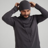 Шапка бини двухслойная темно-серая