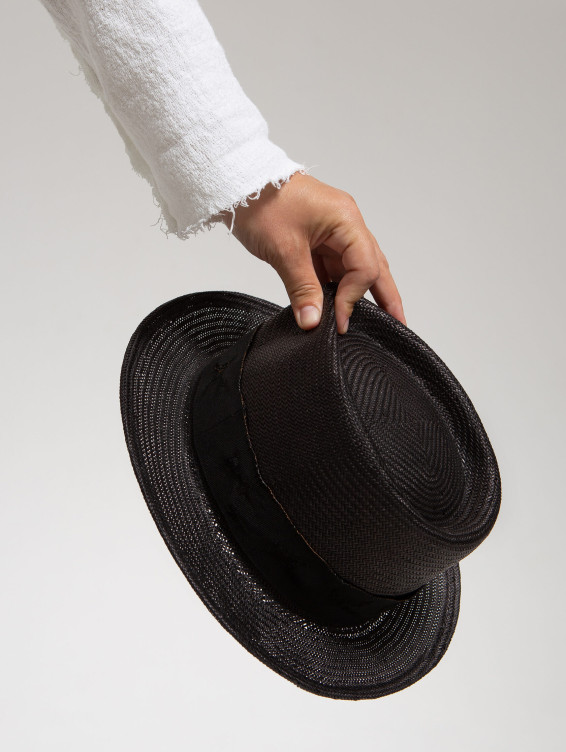 Соломенная шляпа Макс черная