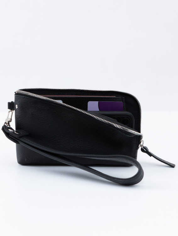 Кожаный клатч черный