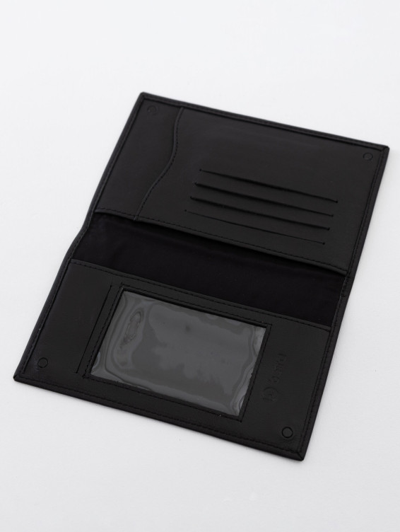 Кожаное портмоне водителя черное