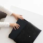 Кожаная сумка-папка для ноутбука темно-серая - изображение 9