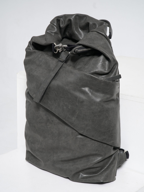 Роллтоп кожаный темно-серый