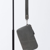 Кожаный клатч серый с винтажным эффектом