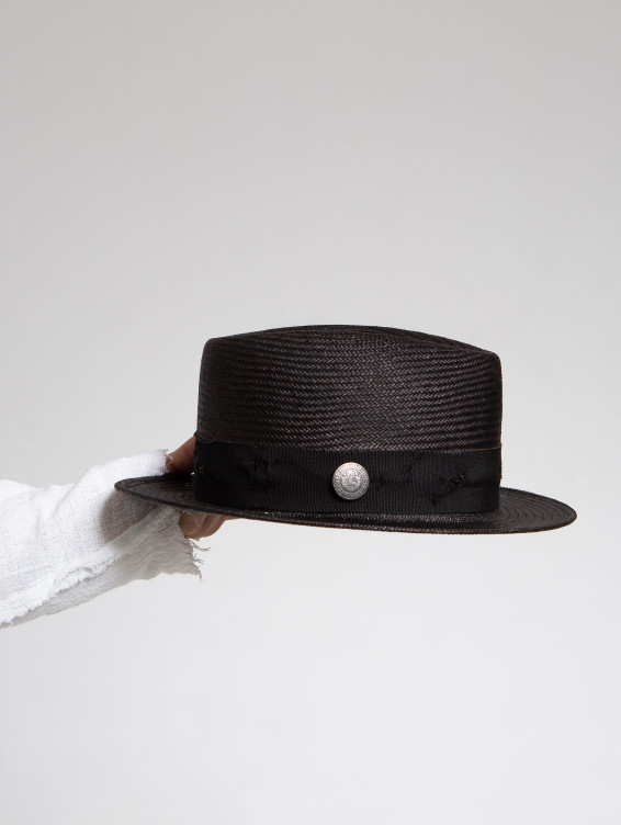 Соломенная шляпа Макс черная
