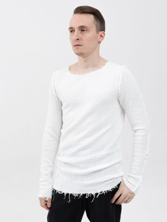 Хлопковая белая фуфайка