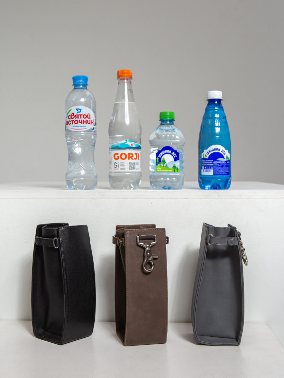 Подвесной кожаный карман для бутылки воды коричневый