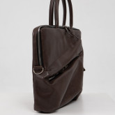 Кожаная сумка для ноутбука Rock коричневая, вид сбоку