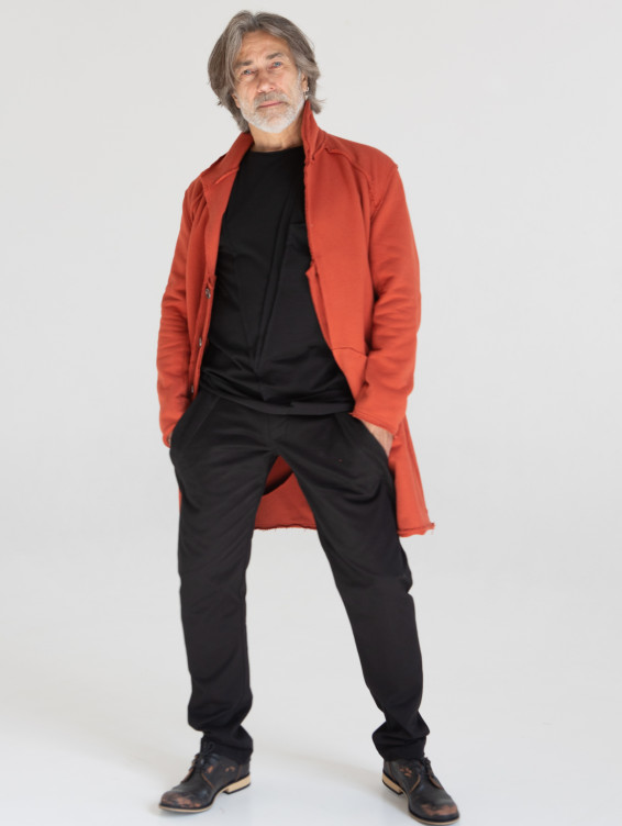 Сюртук трикотажный терракотовый