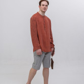 Рубашка бохо терракотовая