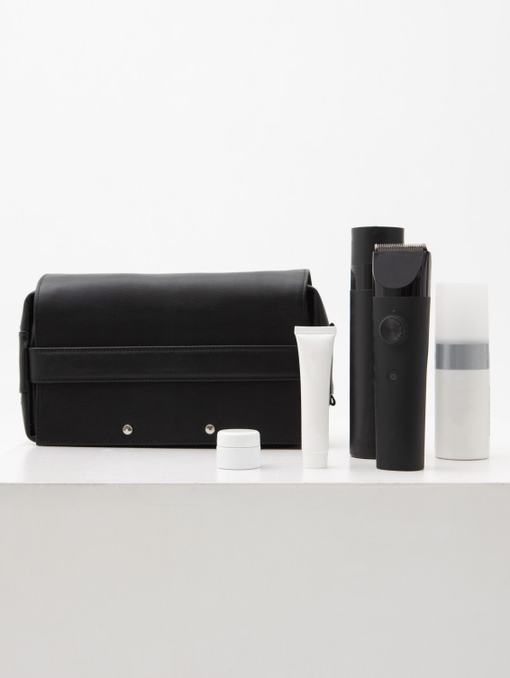 Несессер кожаный черный