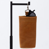 Подвесной кожаный очечник рыжий с винтажным эффектом