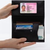 Кожаное портмоне водителя черное