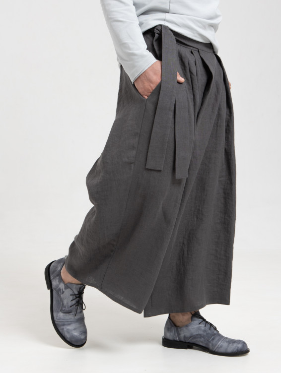 Хакама льняные серые