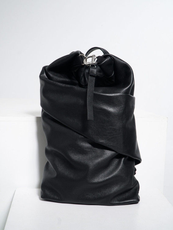 Роллтоп кожаный черный