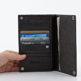 Кожаное портмоне на кнопке темно-серое