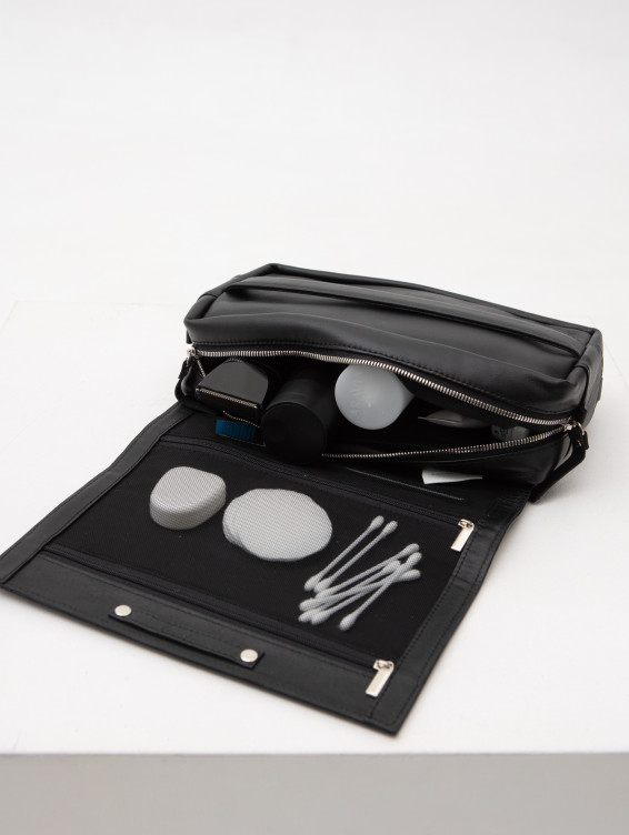 Несессер кожаный черный