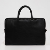 Кожаная сумка для ноутбука Rock черная, вид спереди