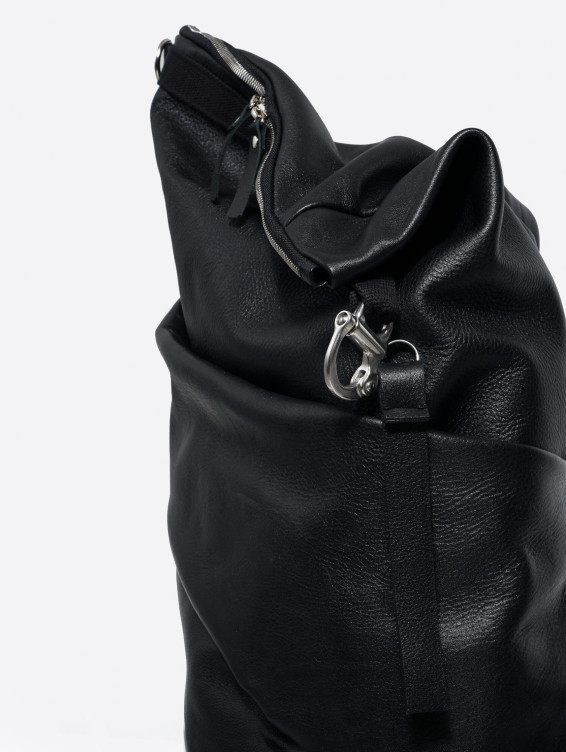 Роллтоп кожаный черный