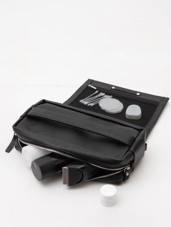 Несессер кожаный черный