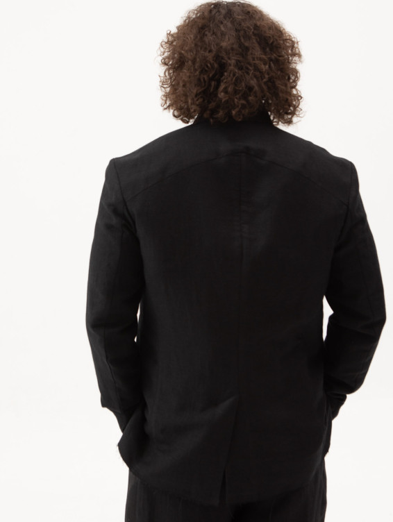 Жакет льняной черный