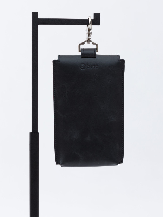 Кожаный подвесной чехол для телефона темно-серый