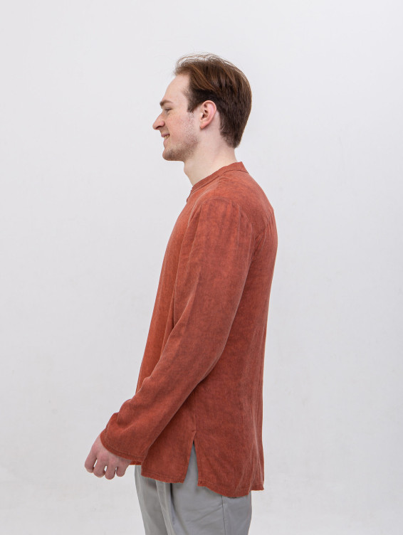 Рубашка бохо терракотовая