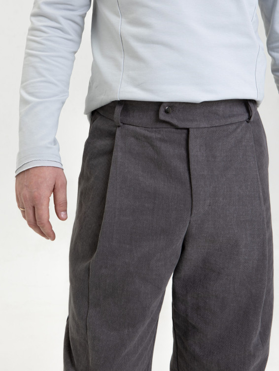 Брюки из джинсы серые