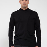 Асимметричная футболка с длинным рукавом черная