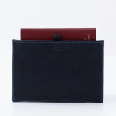 Кожаная обложка-карман для паспорта синяя с винтажным эффектом