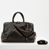 Кожаный саквояж коричневый