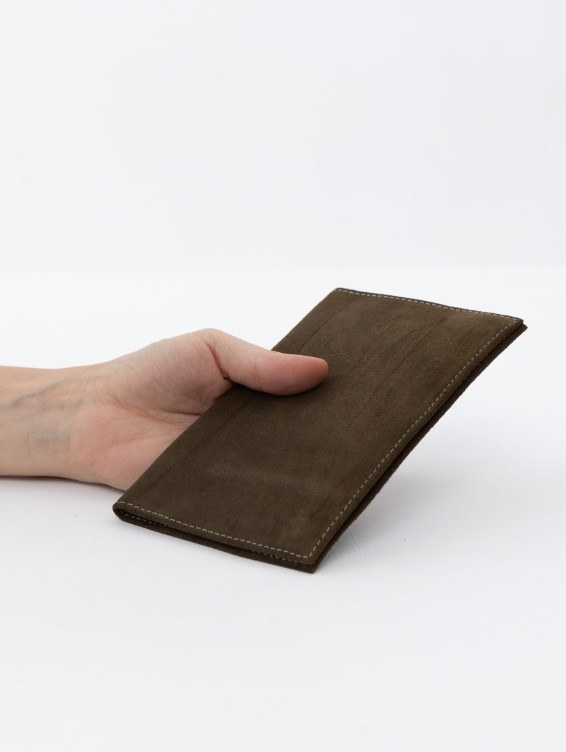 Кожаное портмоне водителя зеленое