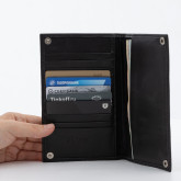 Кожаное портмоне на кнопке темно-серое