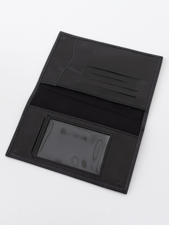 Кожаное портмоне водителя темно-серое