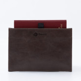 Кожаная обложка-карман для паспорта коричневая