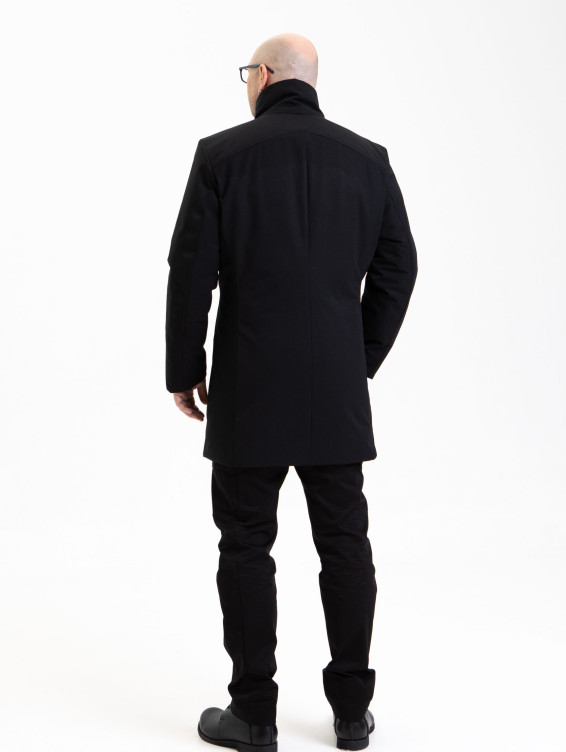 Пальто зимнее средней длины черное