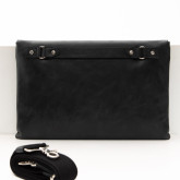 Кожаная сумка-папка для ноутбука темно-серая - изображение 3