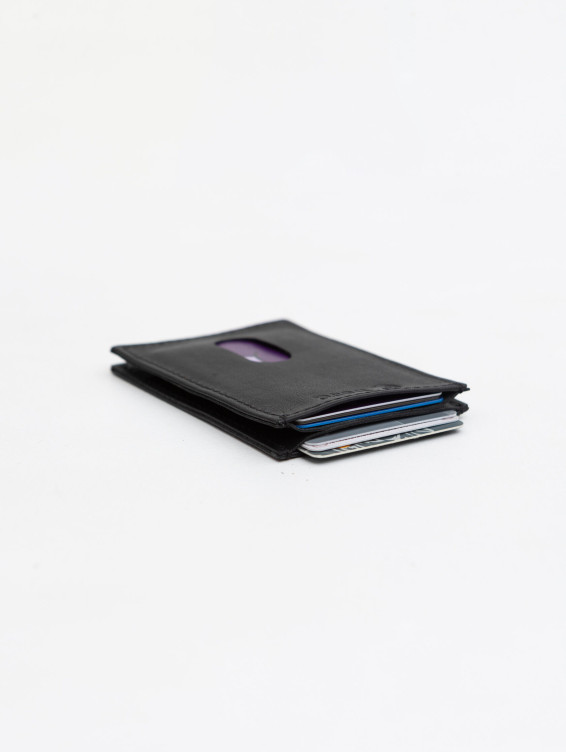 Кожаный кардхолдер черный