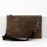 Кожаная сумка-папка для ноутбука коричневая с винтажным эффектом - изображение 4