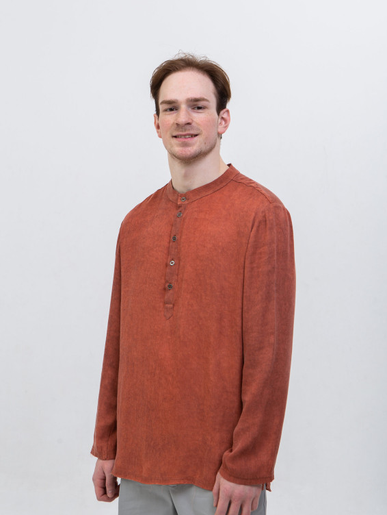 Рубашка бохо терракотовая