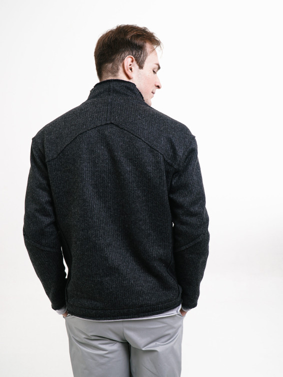 Шерстяной темно-серый свитер-свитшот