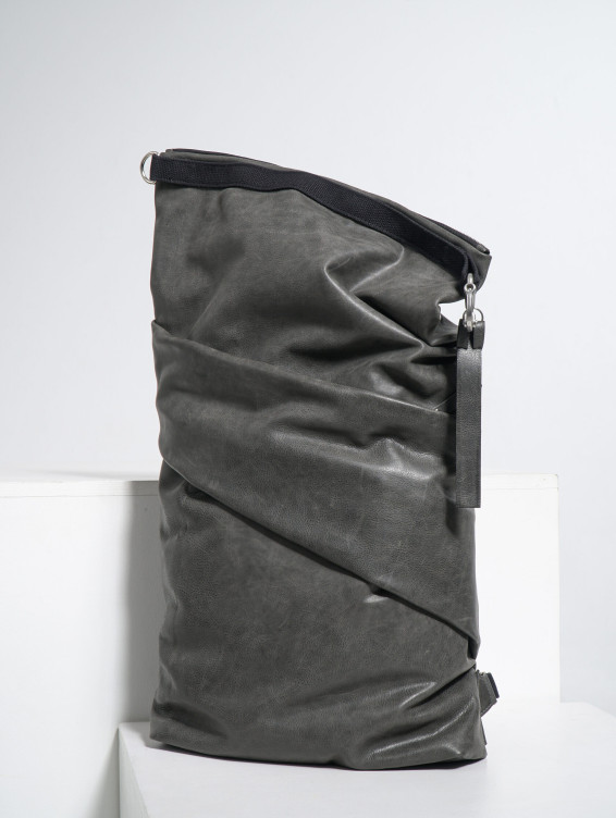 Роллтоп кожаный темно-серый