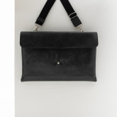 Кожаная сумка-папка для ноутбука темно-серая - изображение 5