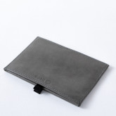 Кожаная обложка-карман для паспорта серая - изображение 2