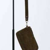 Кожаный клатч зеленый