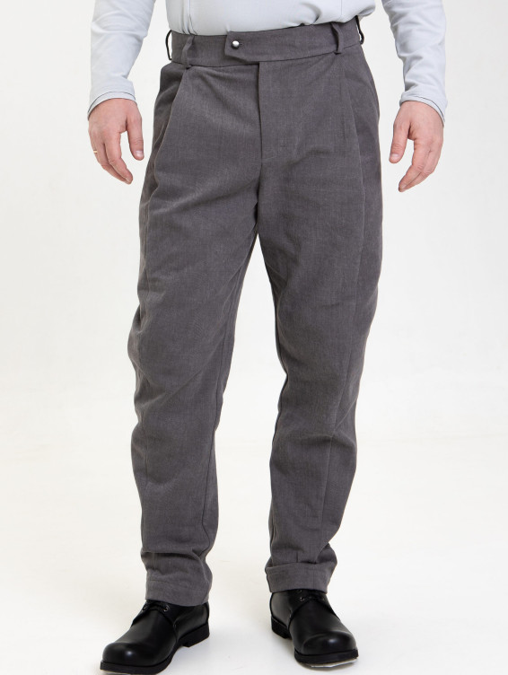 Брюки из джинсы серые