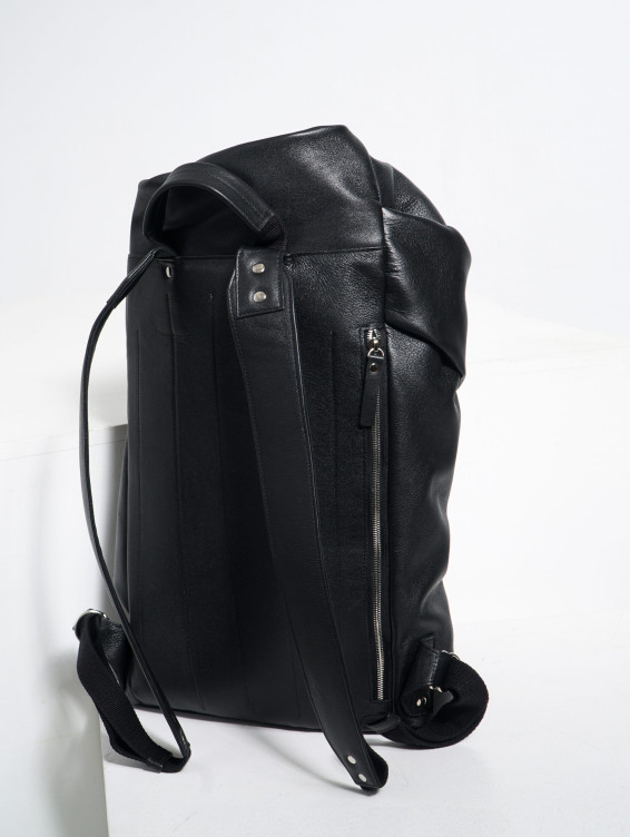 Роллтоп кожаный черный