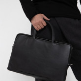 Кожаная сумка для ноутбука Rock черная - изображение 1