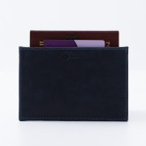 Кожаная обложка-карман для паспорта синяя с винтажным эффектом - изображение 3